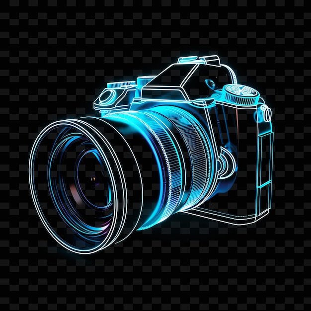 PSD a digital camera with a blue and green lens is shown