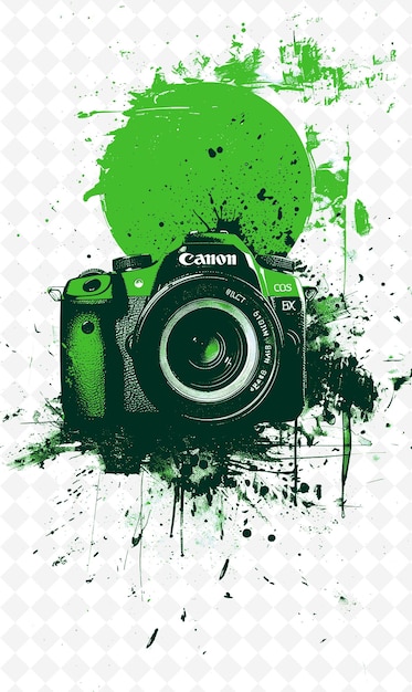 PSD a digital camera with a green background and a green background