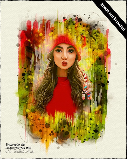 Digital Canvas painting Photoshop photo effect for portrait