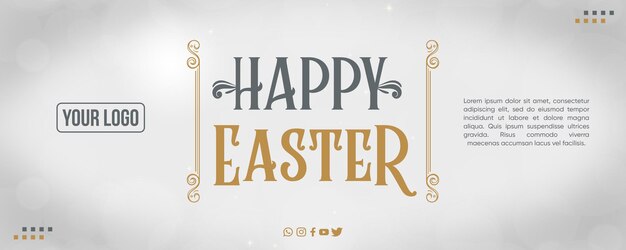 PSD digital card happy easter social media banner