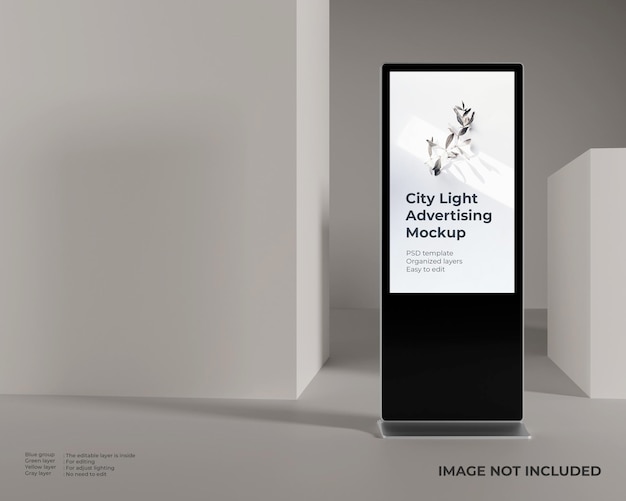 Digital city light advertising poster mockup