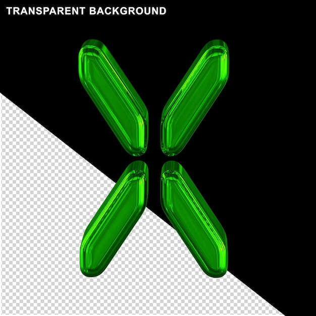 Digital green letter x