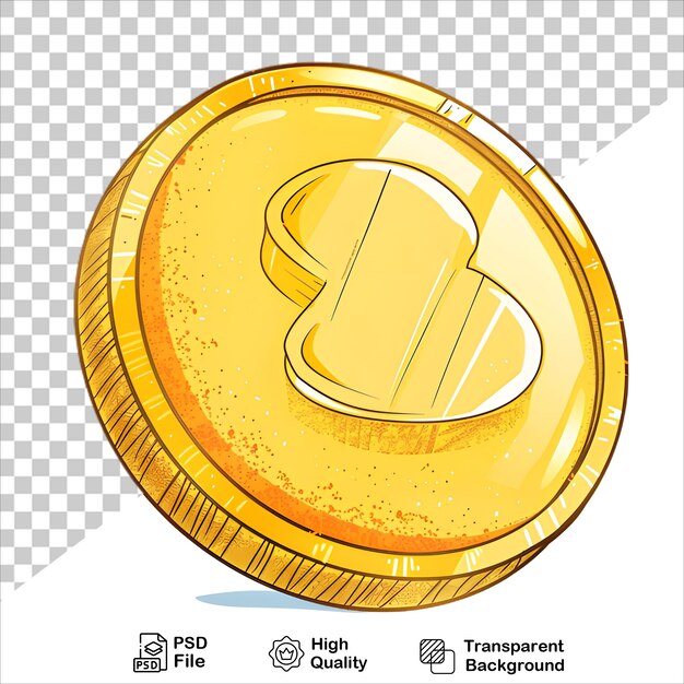 PSD digital illustration of a shiny gold coin