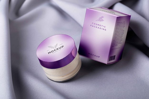 Digital lavender cosmetic packaging mockup