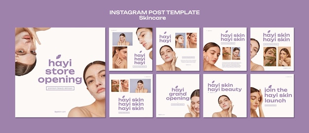 PSD digital lavender instagram posts