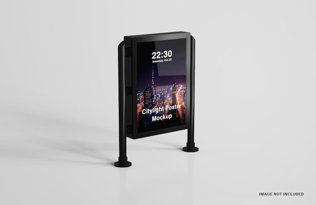 Digital LED City Light Poster Mockup