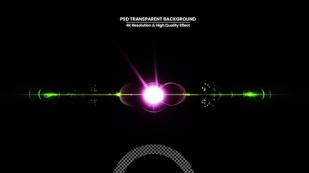 digital lens flare in black bacground horizontal frame