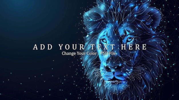 PSD digital lion portrait a mesmerizing abstract art