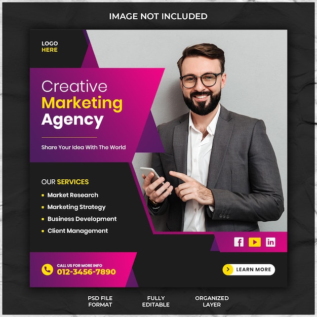 Digital marketing agency Business promotion and creative social media post banner template