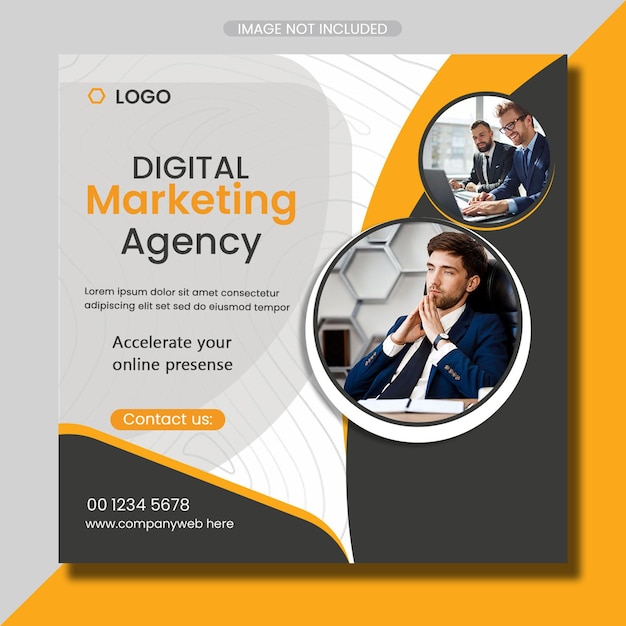 Digital marketing agency business promotion social media post template