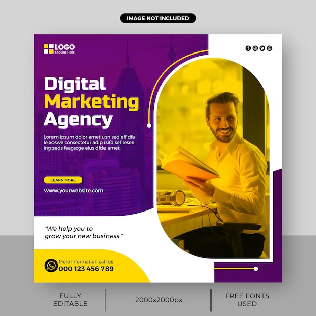 Digital Marketing Agency corporate banner or social media post template