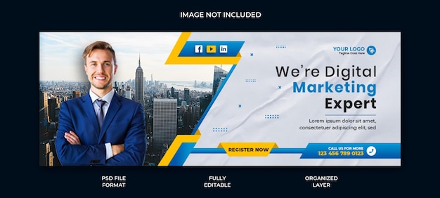 Digital marketing agency and corporate facebook cover post banner template design