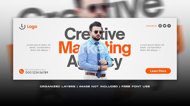 PSD digital marketing agency and corporate modern facebook cover banner template