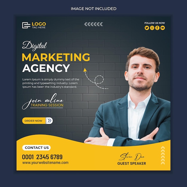 digital marketing agency corporate social media post design and web banner template