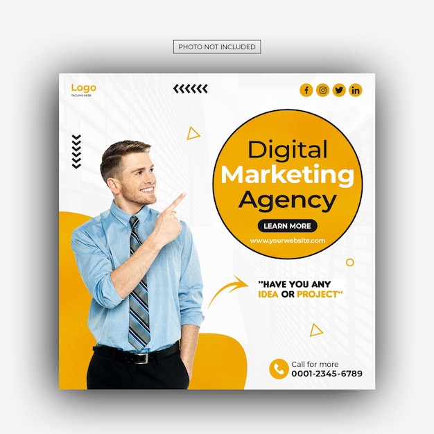 PSD digital marketing agency and corporate social media post template design