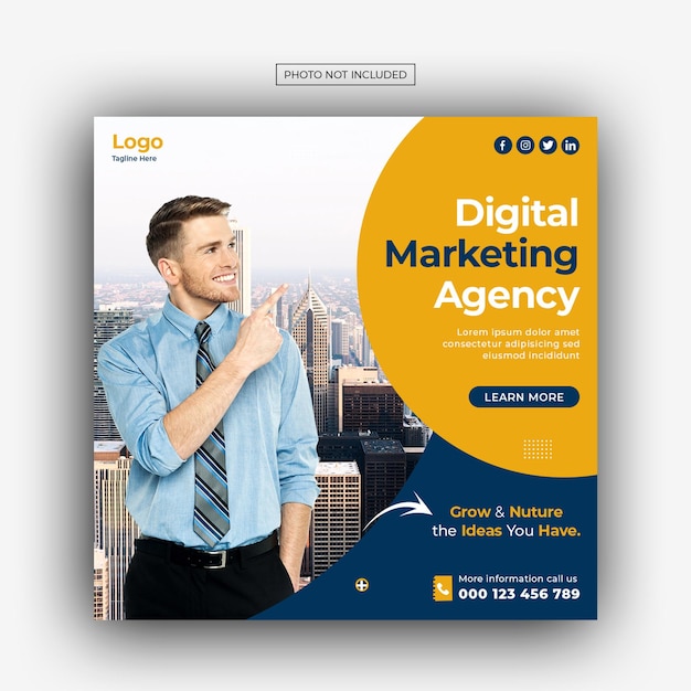 Digital marketing agency and corporate social media post template design