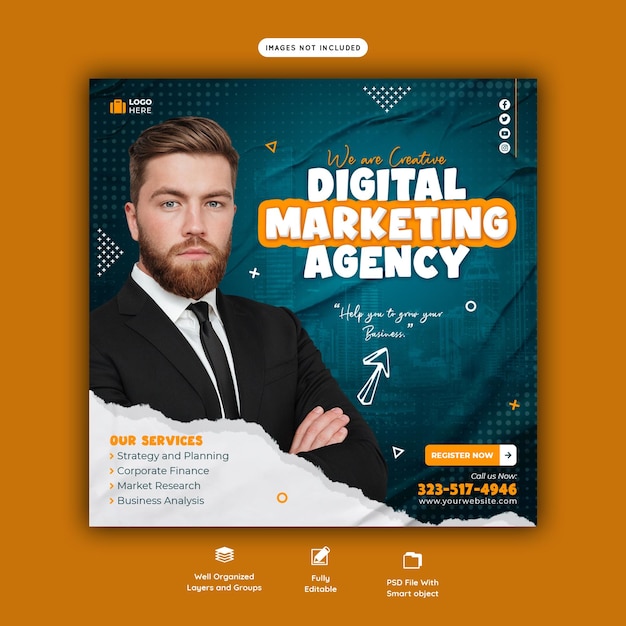 Digital marketing agency and corporate social media post template