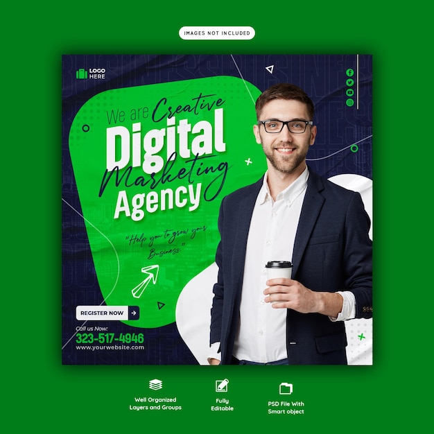 Digital marketing agency and corporate social media post template