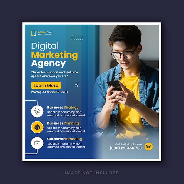 Digital marketing agency and corporate social media post template