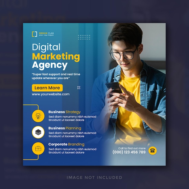 Digital marketing agency and corporate social media post template