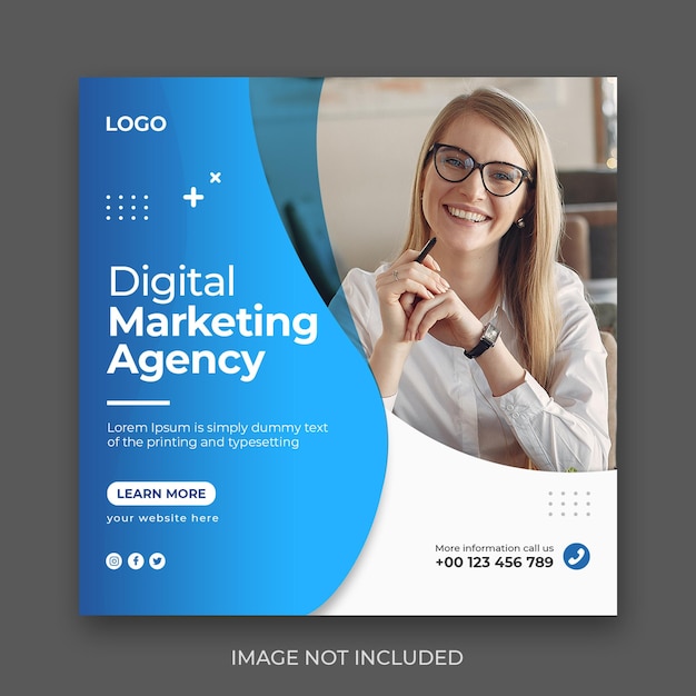 Digital marketing agency and corporate social media post template