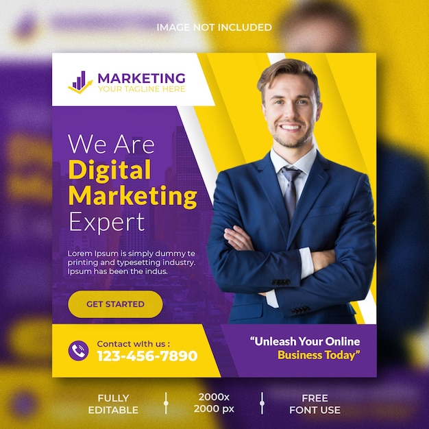 Digital marketing agency and corporate social media post template