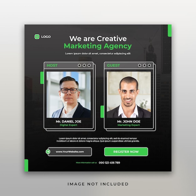 PSD digital marketing agency corporate social media post template