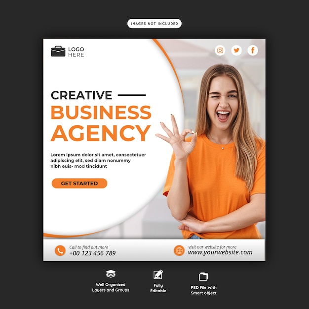 Digital marketing agency and corporate social media post template