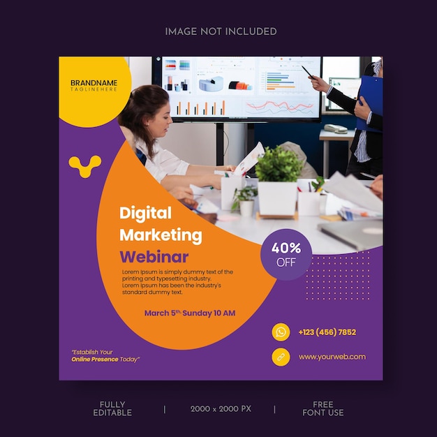 Digital marketing agency and corporate social media post template