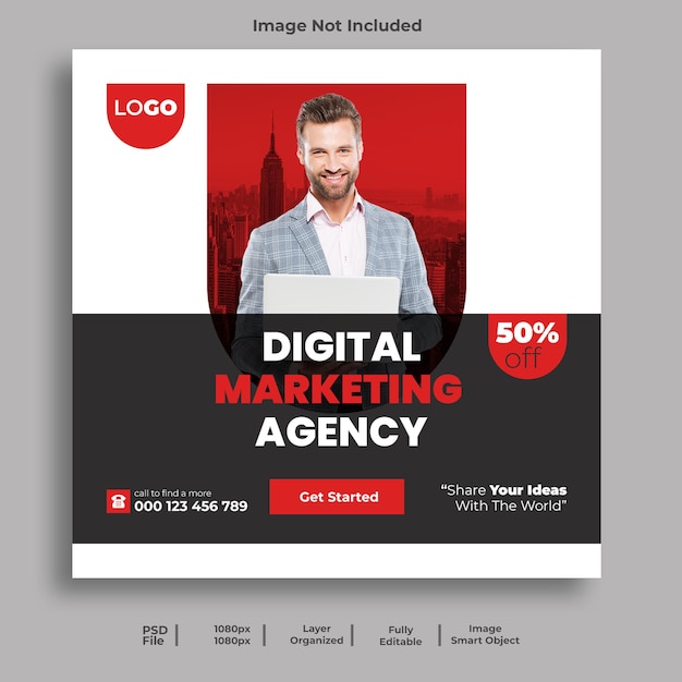 Digital marketing agency and corporate social media post template