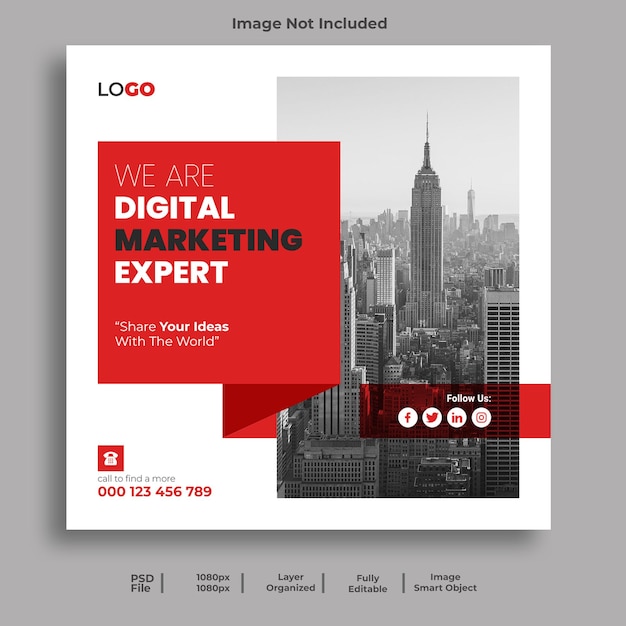 Digital marketing agency and corporate social media post template