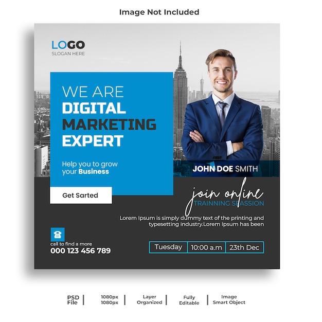 Digital marketing agency and corporate social media post template