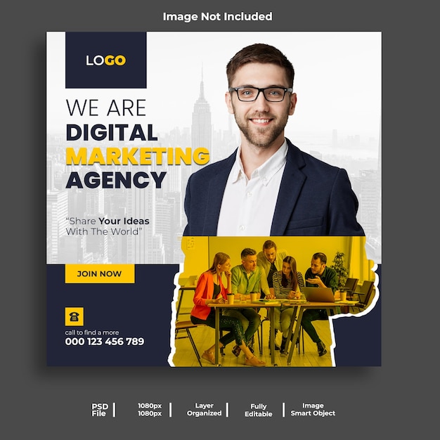 Digital marketing agency and corporate social media post template