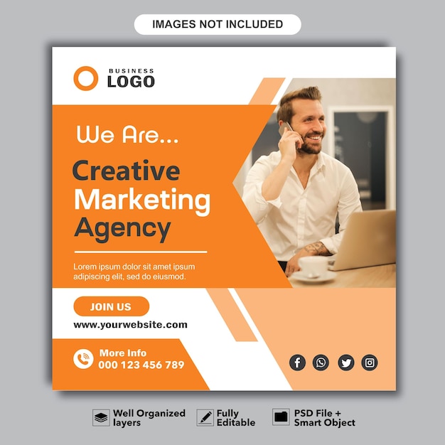 Digital marketing agency and corporate social media post template