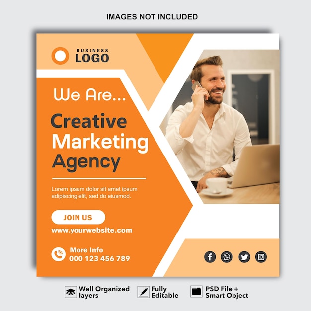 Digital marketing agency and corporate social media post template