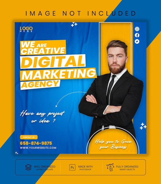 digital marketing agency and corporate social media post template