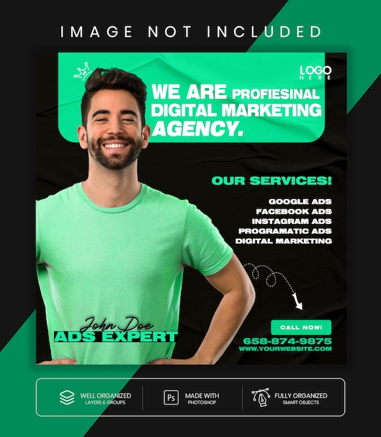 digital marketing agency and corporate social media post template