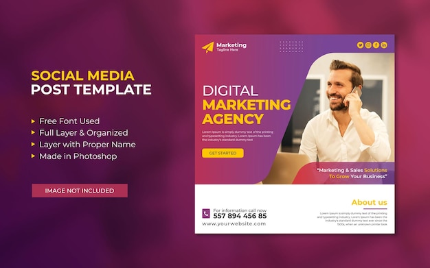 Digital marketing agency and corporate social media post