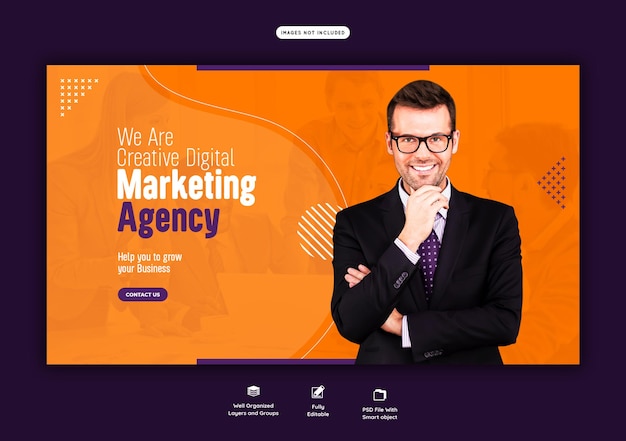 PSD digital marketing agency and corporate web banner template