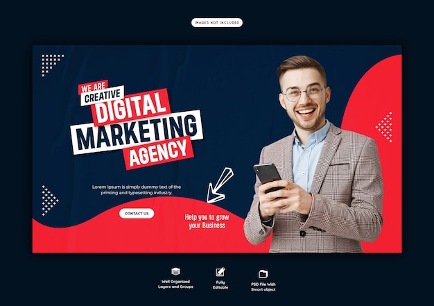 Digital marketing agency and corporate web banner template