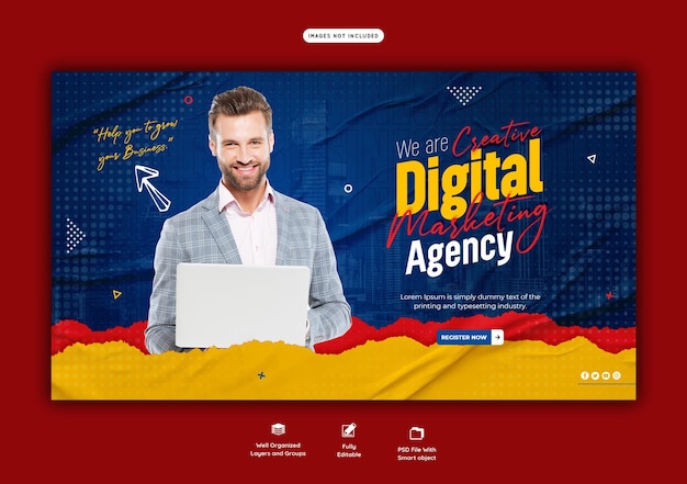 Digital marketing agency and corporate web banner template