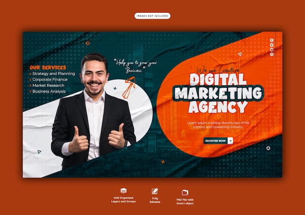 Digital marketing agency and corporate web banner template