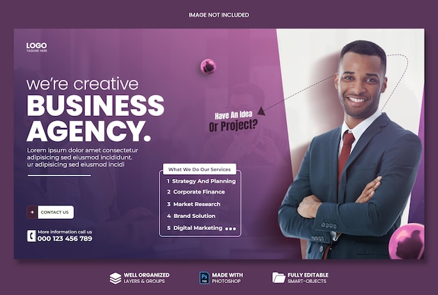 digital marketing agency and corporate web banner template