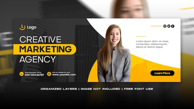 Digital marketing agency creative facebook cover banner template