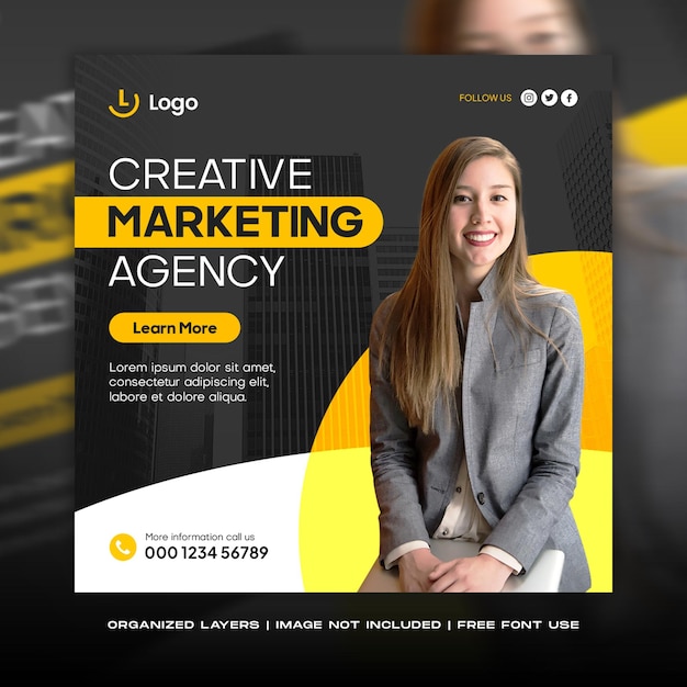 Digital marketing agency creative social media instagram feed post web banner