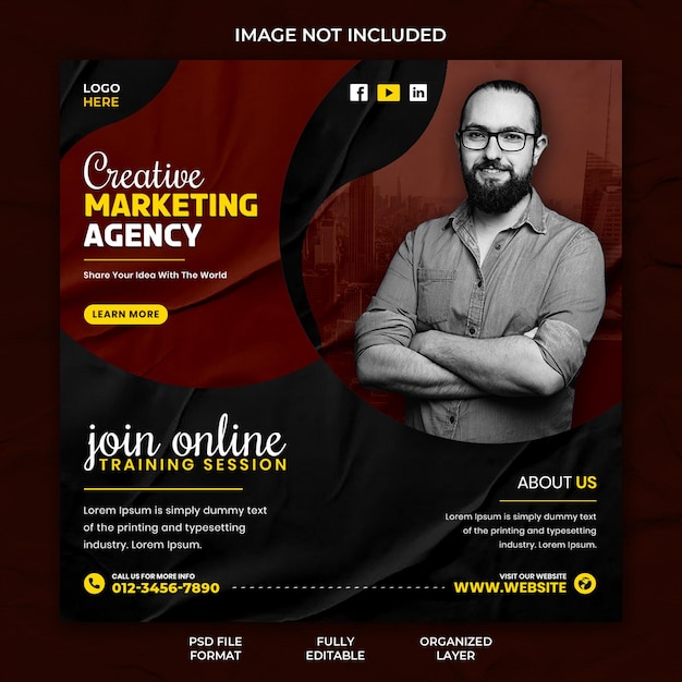 Digital marketing agency and creative social media post banner template