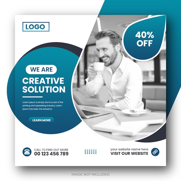 Digital marketing agency creative solution and corporate social media post template