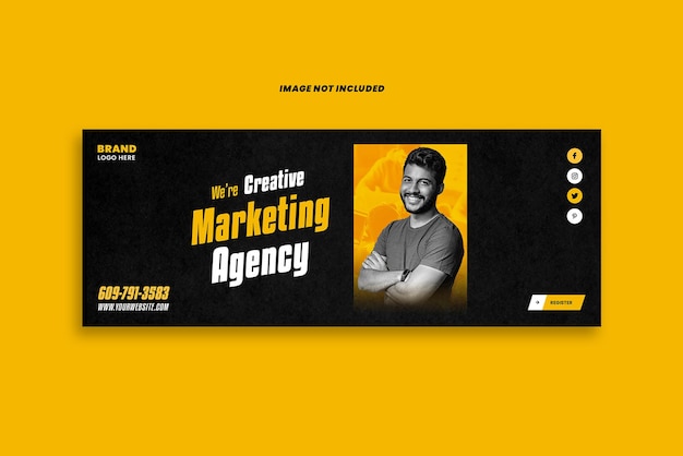 PSD digital marketing agency facebook cover banner template