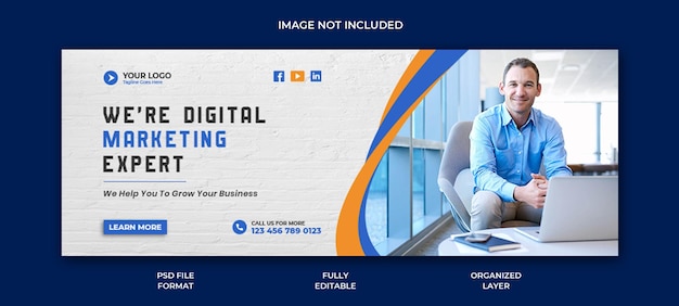 Digital Marketing agency facebook cover post or corporate social media web banner design premium psd