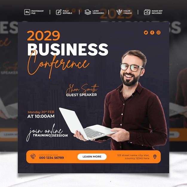 Digital marketing agency instagram post and social media banner template